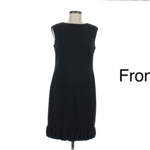 Talbots Black Sleeveless Midi Dress with Ruffle Bottom